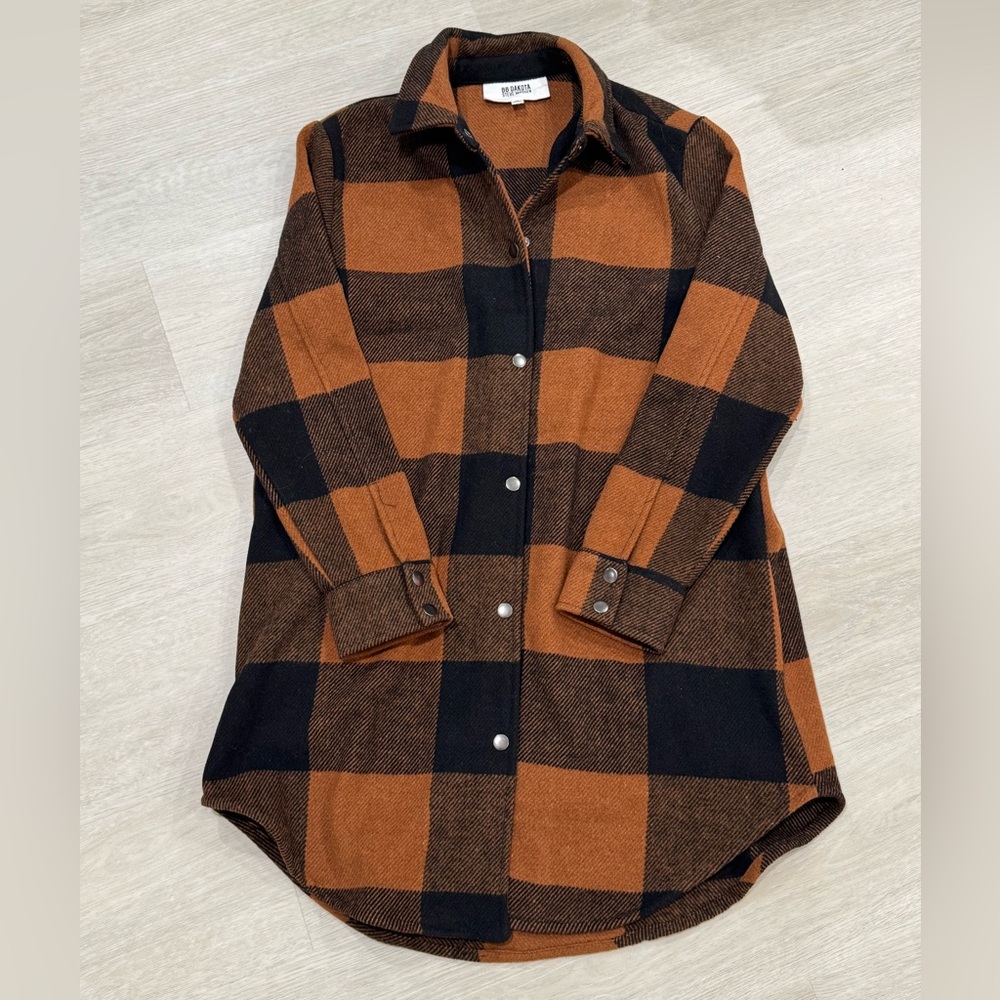 BB Dakota Black and Brown Plaid Utility Jacket
